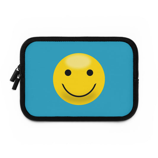 Smiley Face Laptop Sleeve | Cute Laptop Case, Tech Accessory, Gift for Students, Personalized Tech Sleeve, Vibrant Laptop Cover