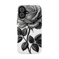 Elegant Floral Phone Case - Tough Cases, Black Rose Design, Floral Phone Cover, Stylish Phone Accessory, Gift for Her, Mother's Day