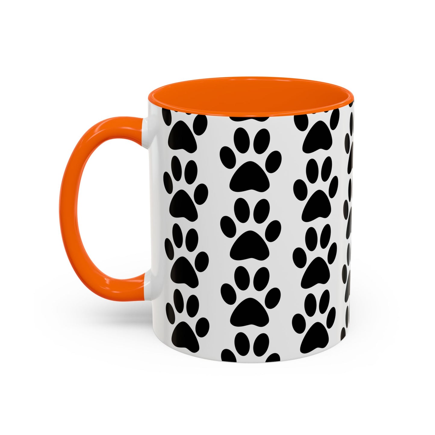 Paw Print Accent Coffee Mug - Dog Lover Gift, Black and White Pet Mug, Cute Animal Decor, Personalized Pet Owner Present, Coffee Tea Cup