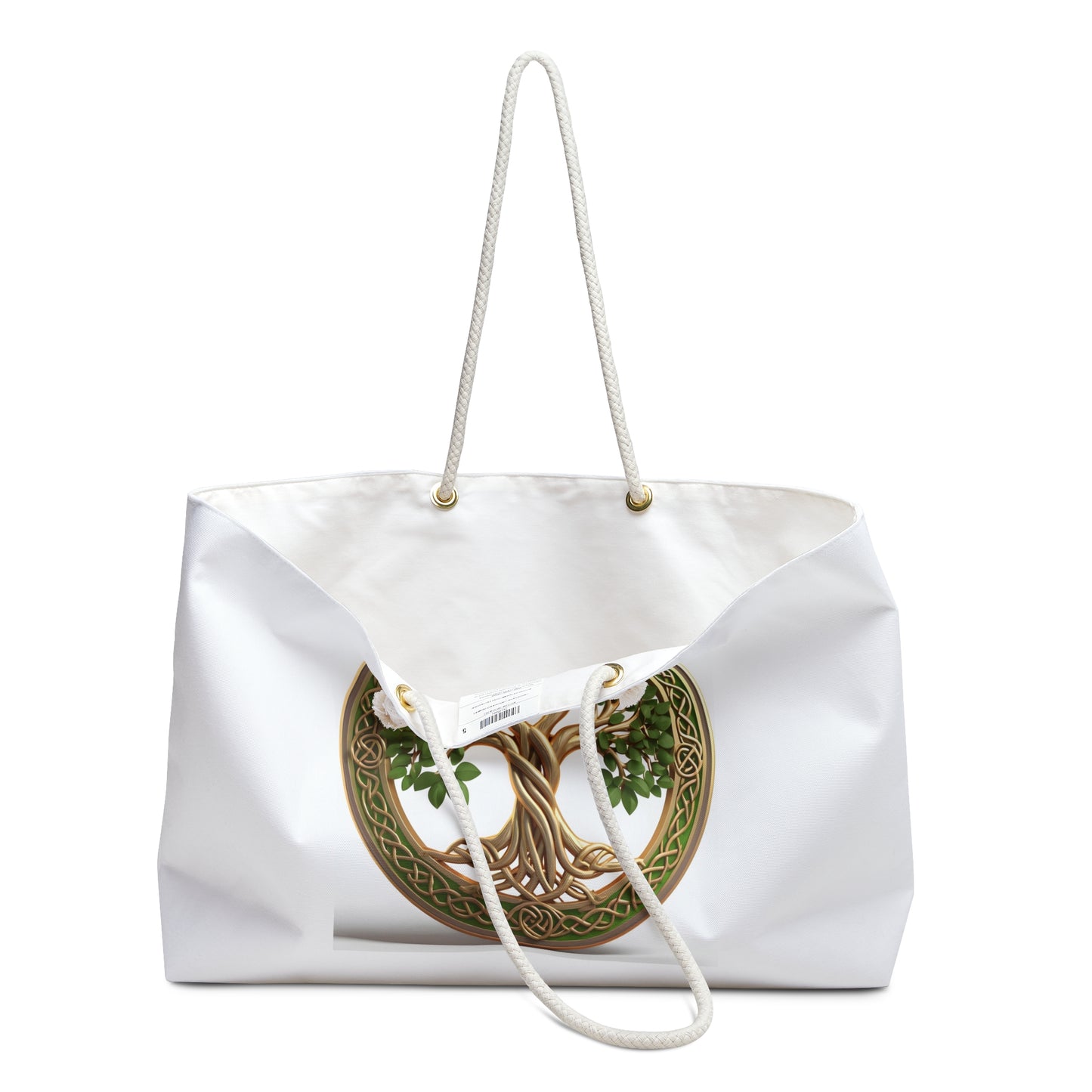 Earthy Celtic Tree Weekender Bag, Large Tote for Travel, Beach, Gym, Gifts for Nature Lovers, Boho Style, Eco-Friendly