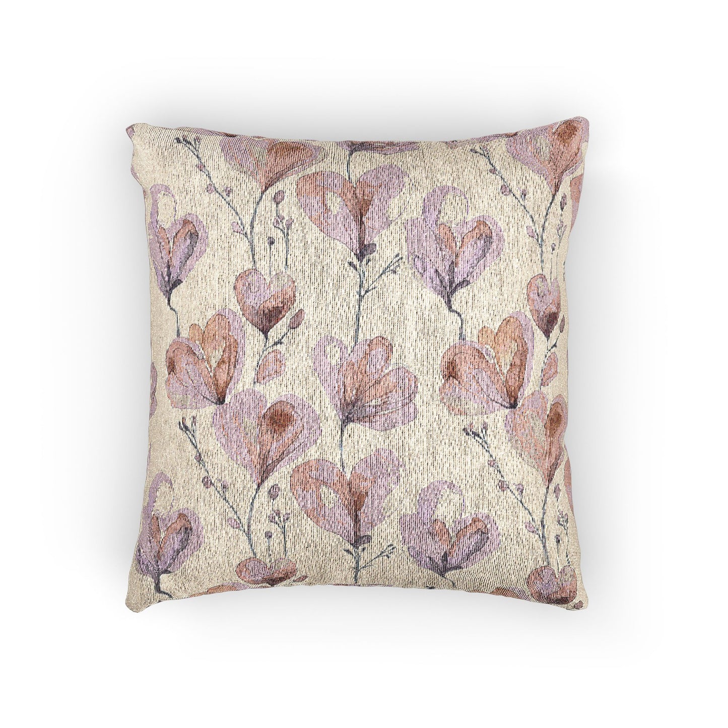 Floral Heart Woven Pillow - Cozy Home Decor for Comfort and Warmth