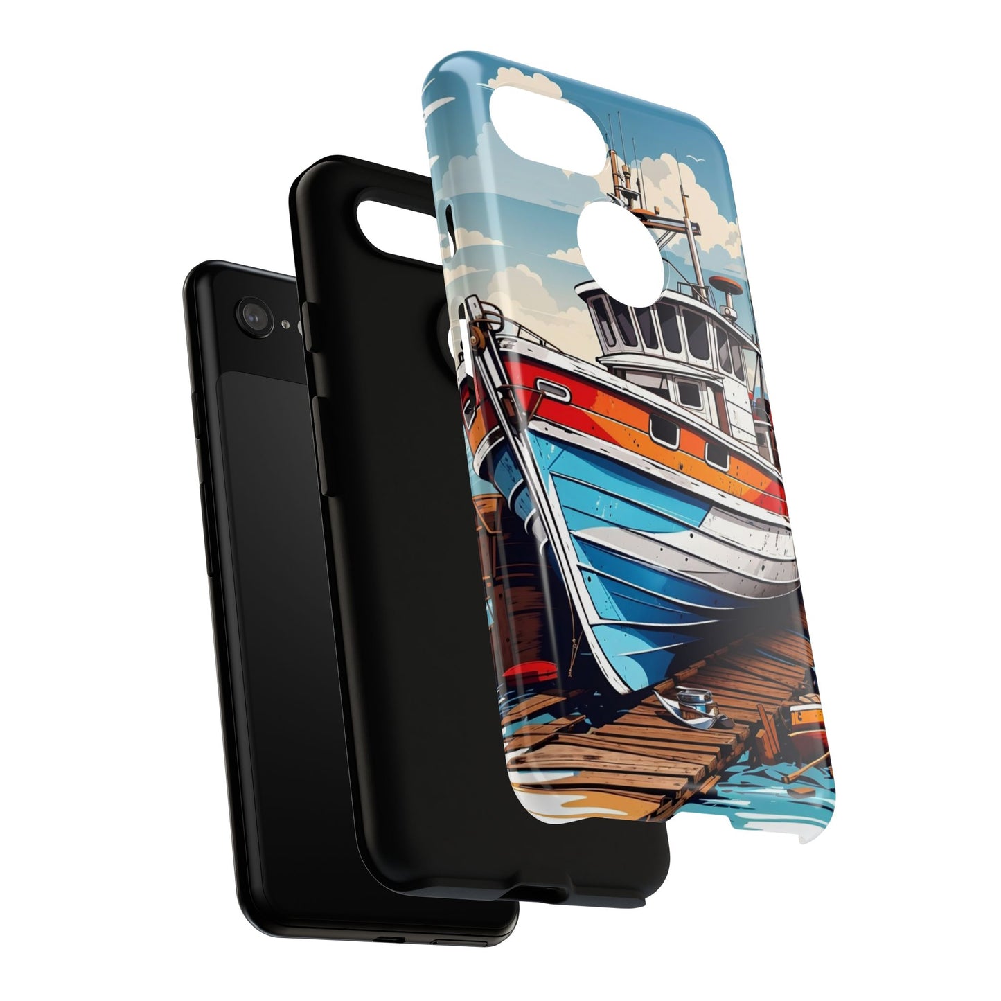 Colorful Fishing Boat Phone Case | Nautical Gift, Marine Design, Coastal Aesthetic, Summer Vibes, Sea Lover's Accessory