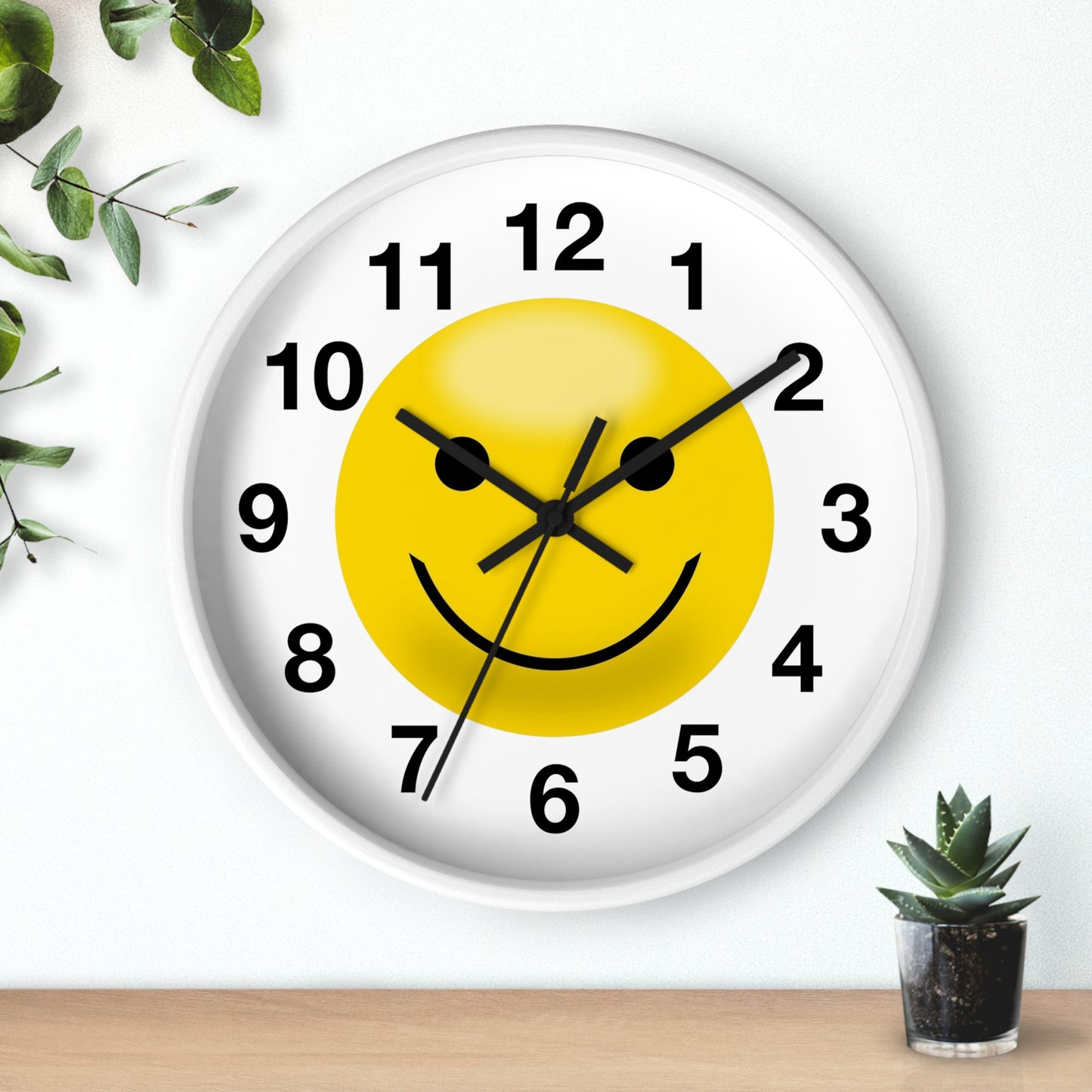Cheerful Smiley Wall Clock, Positive Vibe Home Decor, Gift for Kids Rooms, Office Decor, Fun Timekeeper