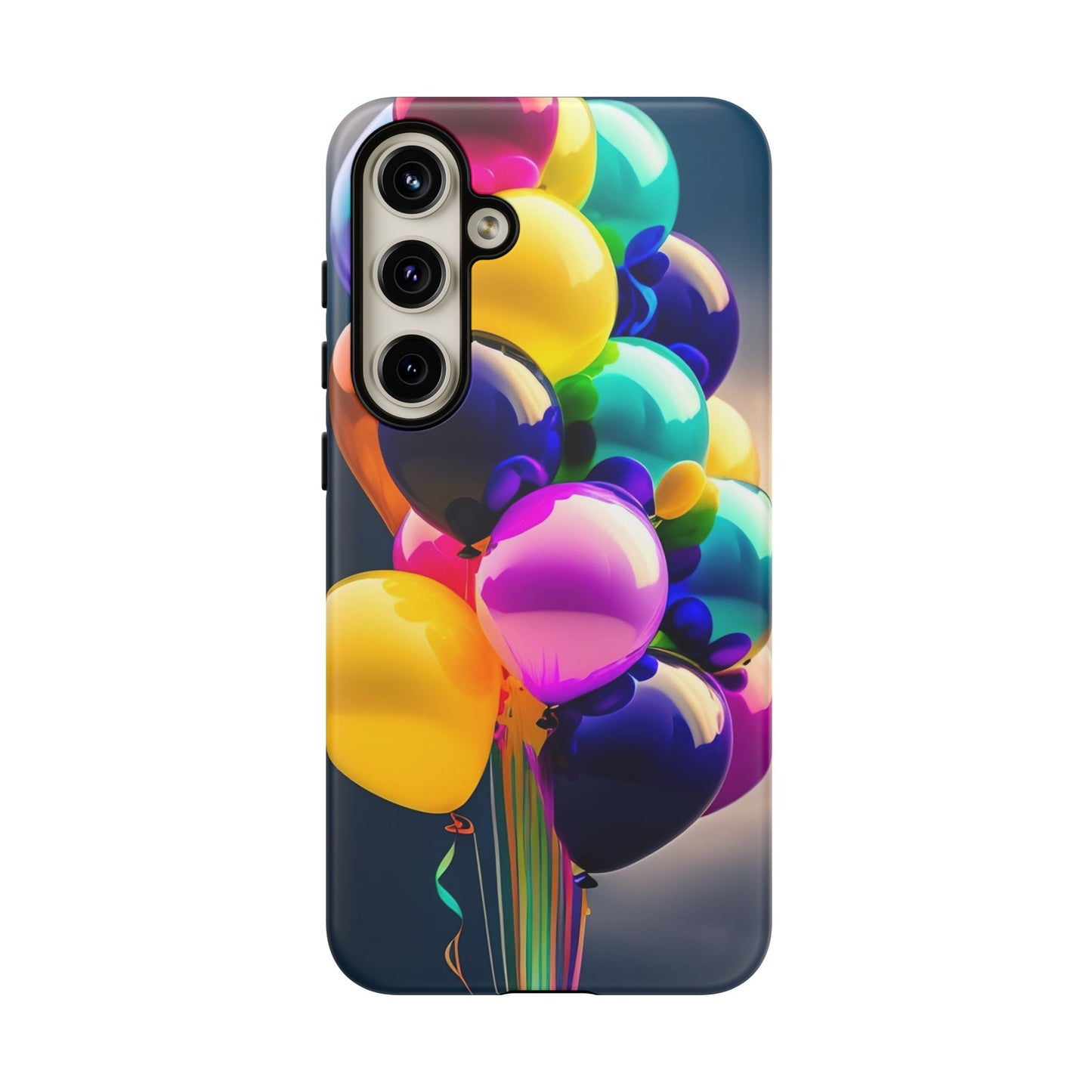 Colorful Balloon Tough Phone Case — Vibrant Party Balloons Protective Cover