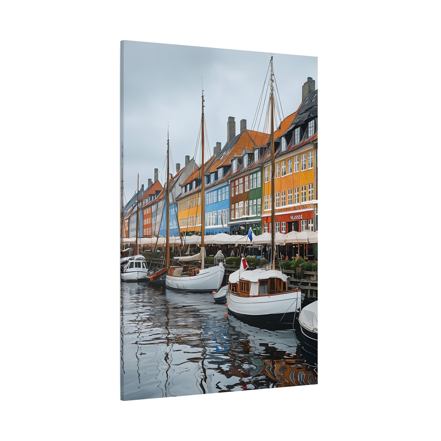 Coastal Canvas Print, Vibrant Harbor Art, Nautical Home Decor, Gift for Sailors, Maritime Wall Art