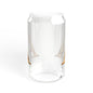 Stylish Glass Sipper with Bamboo Lid - Letter A