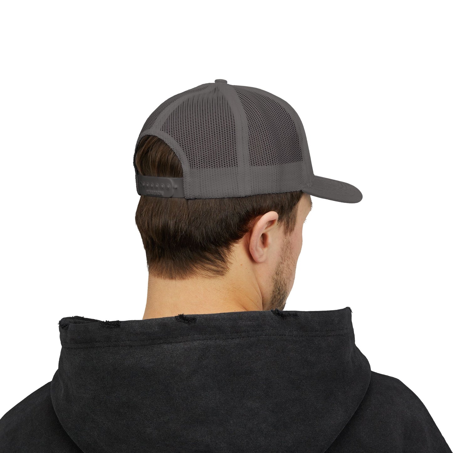 Don’t Look Back Snapback Trucker Cap — Retro Rainbow Embroidered Hat