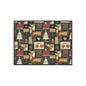 Christmas Reindeer Patchwork Floor Mat — Heavy Duty Holiday Entry Rug