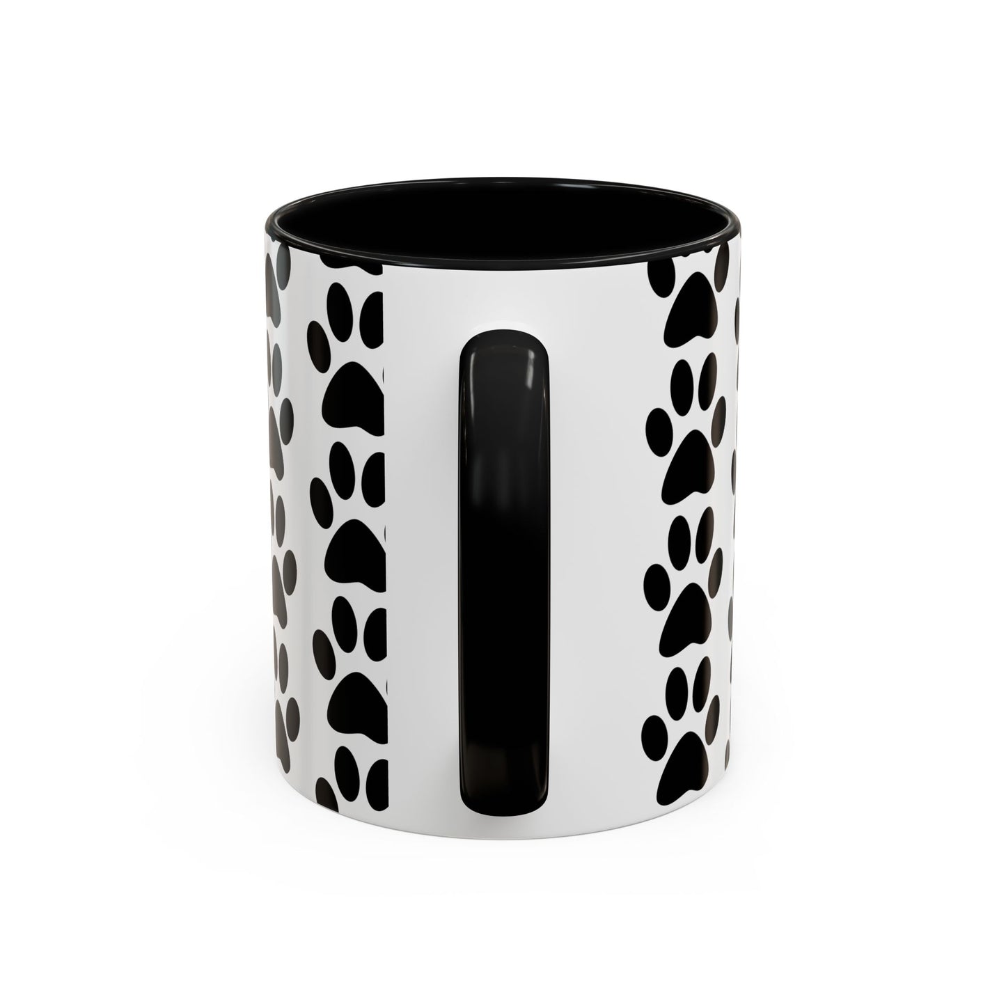 Paw Print Accent Coffee Mug - Dog Lover Gift, Black and White Pet Mug, Cute Animal Decor, Personalized Pet Owner Present, Coffee Tea Cup