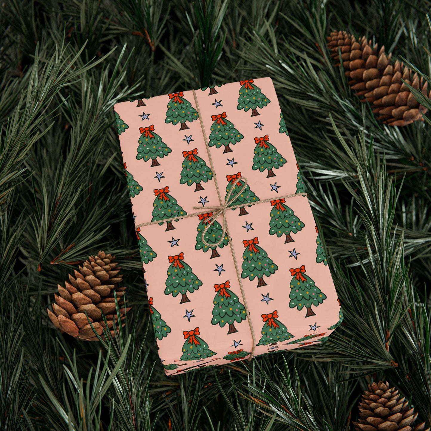 Christmas Tree Pattern Wrapping Paper Roll — Festive Gift Wrap for Holidays & Parties
