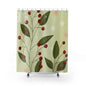 Festive Floral Shower Curtain, Winter Decor, Holiday Bathroom Accessory, Christmas Gift, Cozy Home