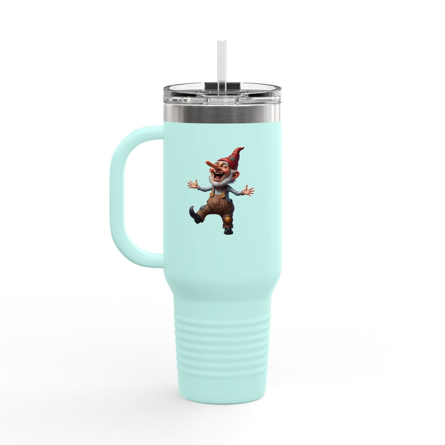 Whimsical Insulated Travel Mug, 40oz - Fun Gnome Design, Perfect for Coffee Lovers, Gifts for Her, Outdoor Adventures, Road Trips