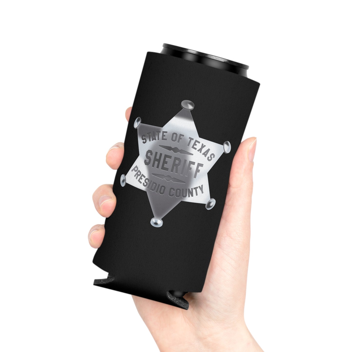 Sheriff Badge Can Cooler, Texas Sheriff Cooler, BBQ Coolers, Party Drink Holder, Outdoor Event Gifts, Custom Koozie