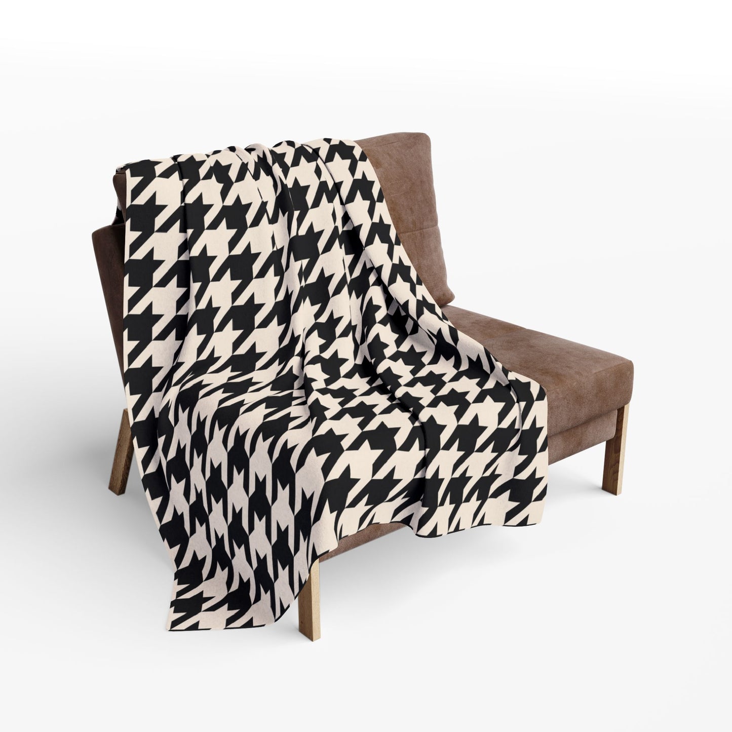 Stylish Houndstooth Arctic Fleece Blanket, Cozy Throw, Home Decor, Gift for Her, Wedding Gift, Winter Comfort
