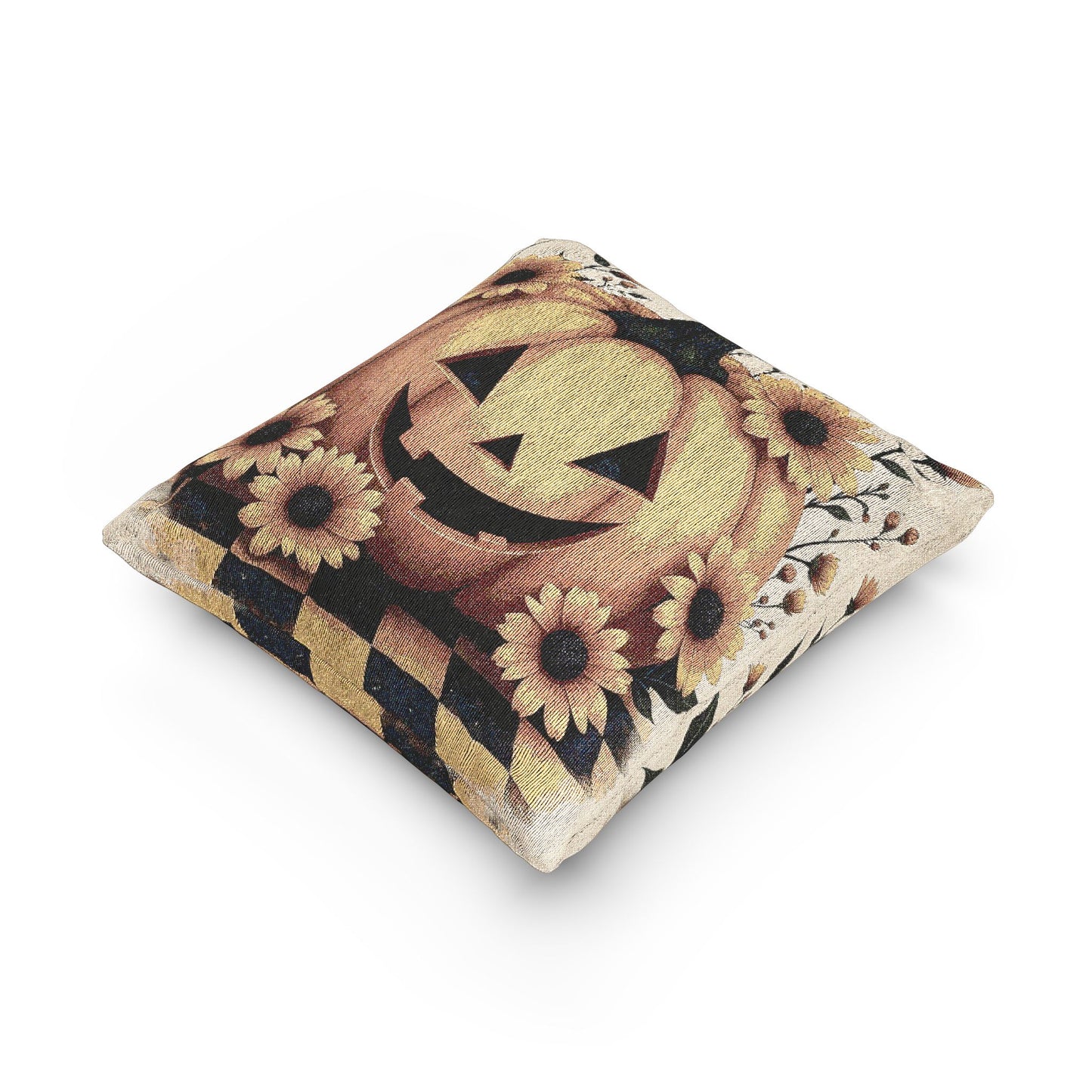 Autumn Pumpkin Woven Pillow, Fall Decor, Seasonal Home Accent, Cozy Throw Pillow, Halloween Decor, Harvest Celebration