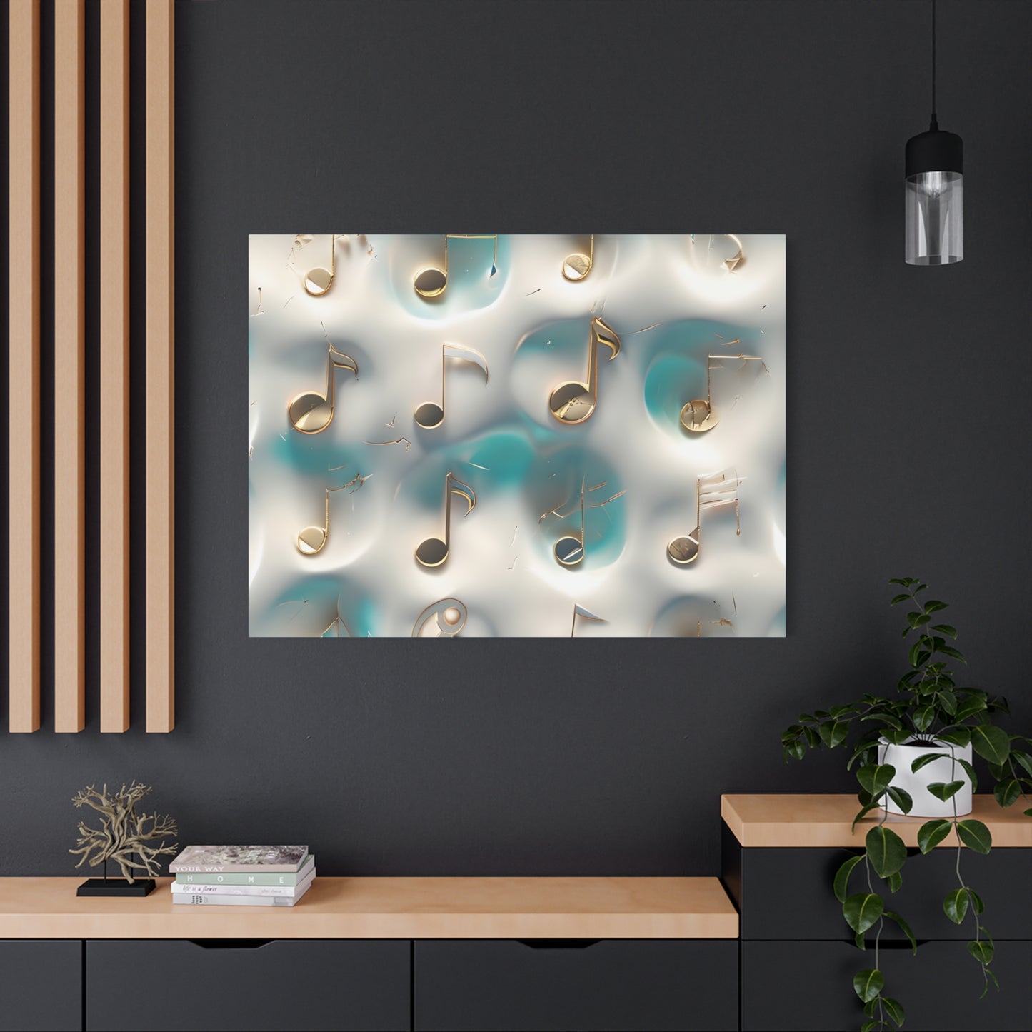 Musical Notes Wall Art Canvas, Elegant Home Decor, Perfect for Musicians, Music Lovers, Gifts for Music Teachers, Unique Art Piece