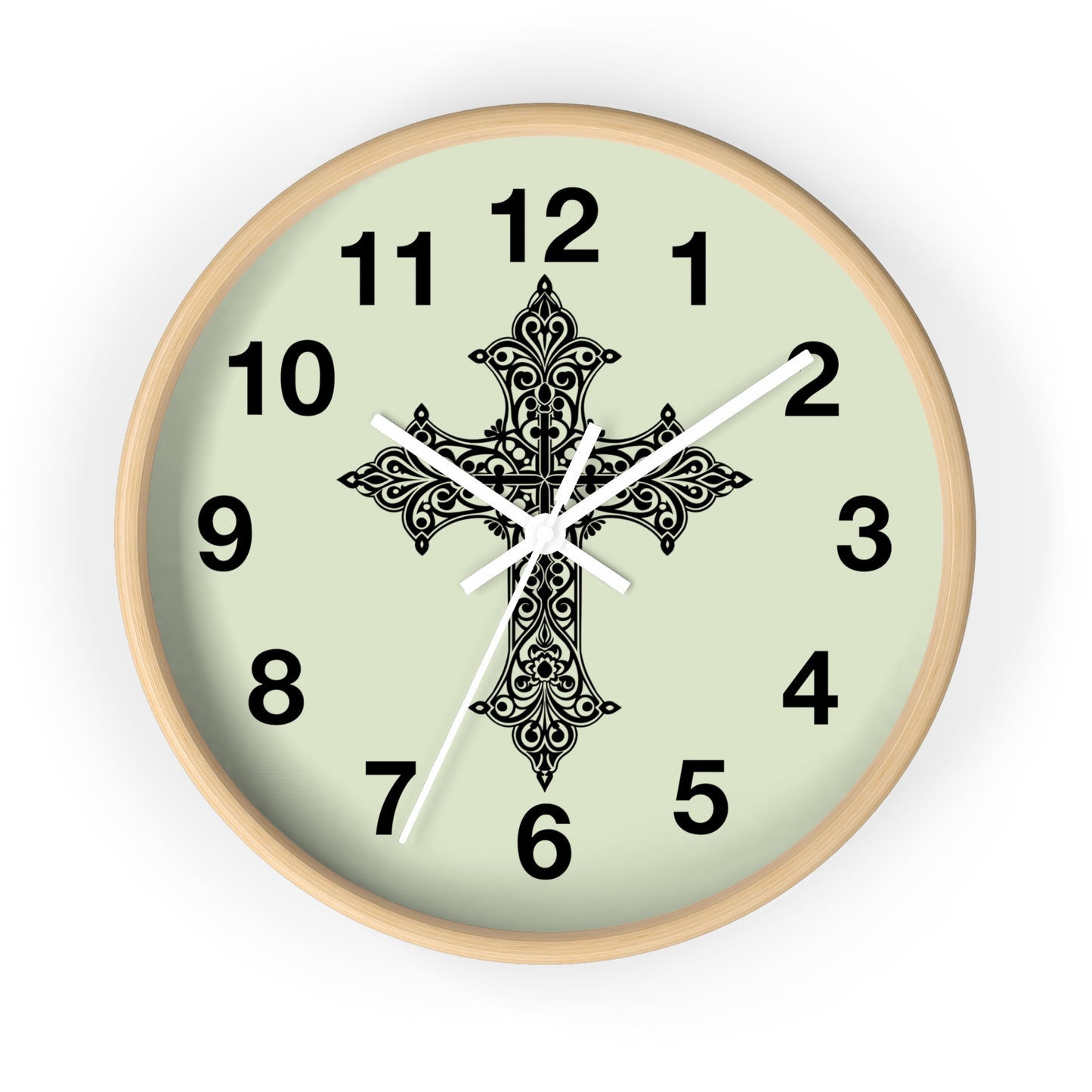 Elegant Cross Wall Clock | Faith-Inspired Home Decor, Unique Gift for Christians, Living Room Accent, Religious Wall Art