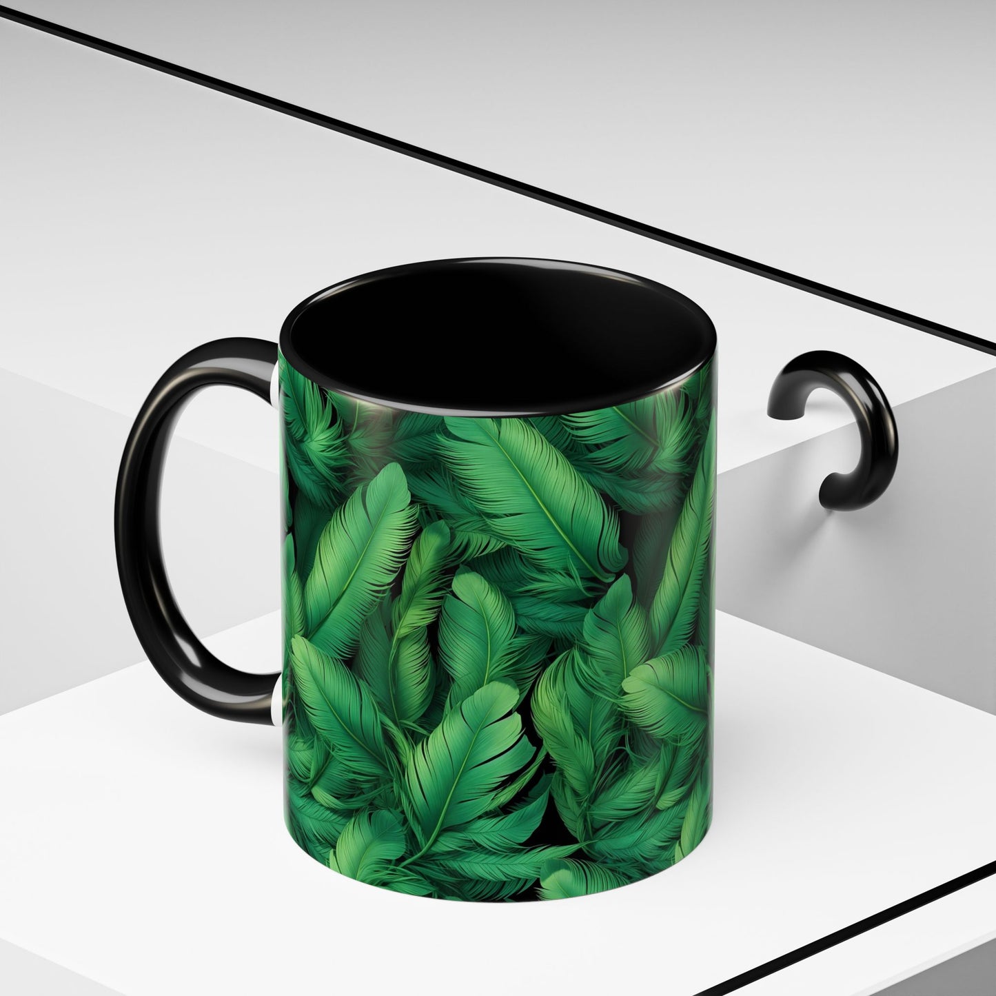 Tropical Leaf Coffee Mug - Green Botanical Drinkware, Ideal Gift for Nature Lovers, Home Decor, Tropical Theme, Eco-Friendly Beverage
