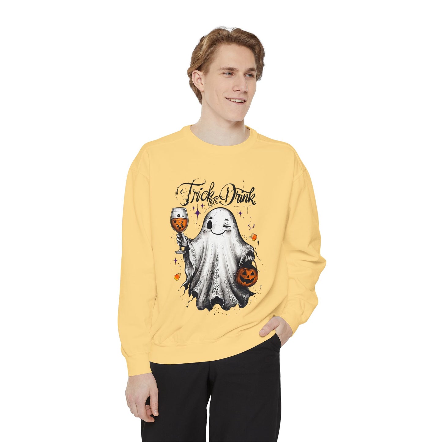 Spooky Ghost Sweatshirt | Trick or Treat Apparel, Halloween Gift, Cozy Unisex Top, Fall Fashion, Casual Wear