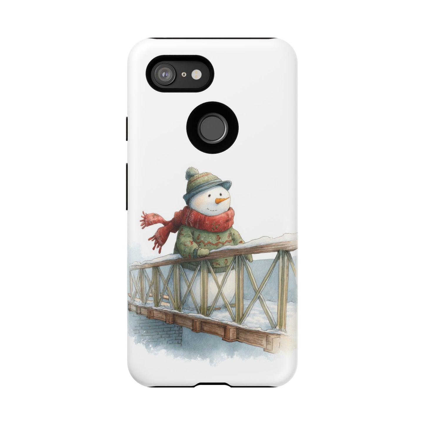 Snowman Phone Case – Winter Holiday Gift, Cute Snowman Design, Winter Accessories, Protective Phone Case, Unique Christmas Present