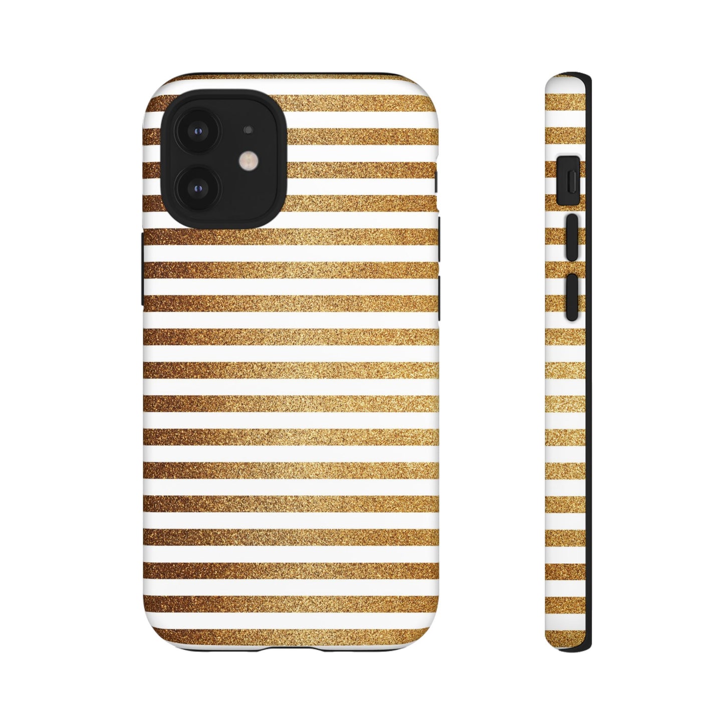 Glamorous Gold Striped Phone Case | Tough Cases, Stylish Phone Cover, Chic Accessories, Gift for Her, Fashionable Tech