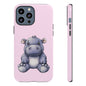 Cute Hippo Phone Case - Tough Cases, Animal Phone Cover, Kawaii Accessories, Gifts for Kids, Unique Tech Gear