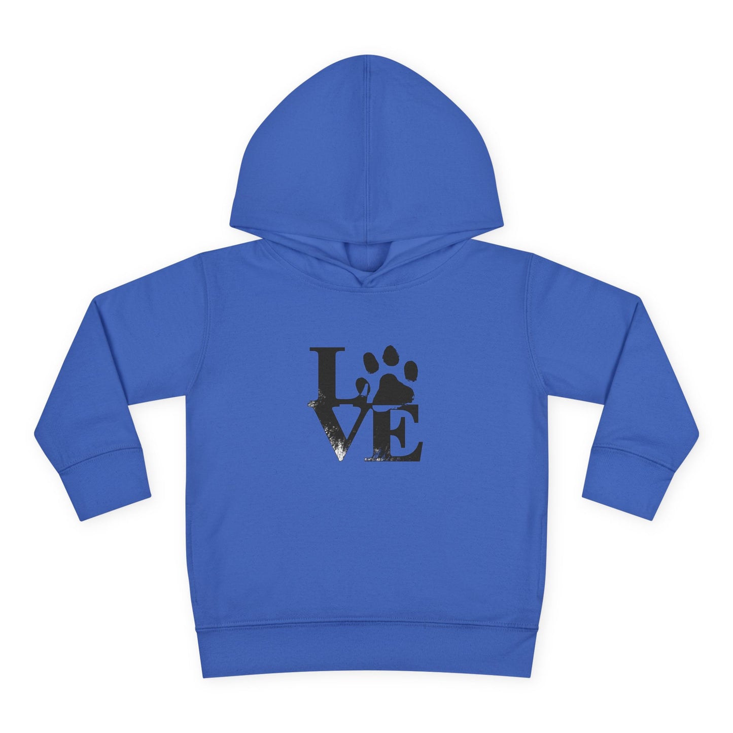 Paw Print Love Toddler Fleece Hoodie, Cute Kids Sweatshirt, Animal Lover Gift, Pet Lover Apparel, Cozy Toddler Hoodie