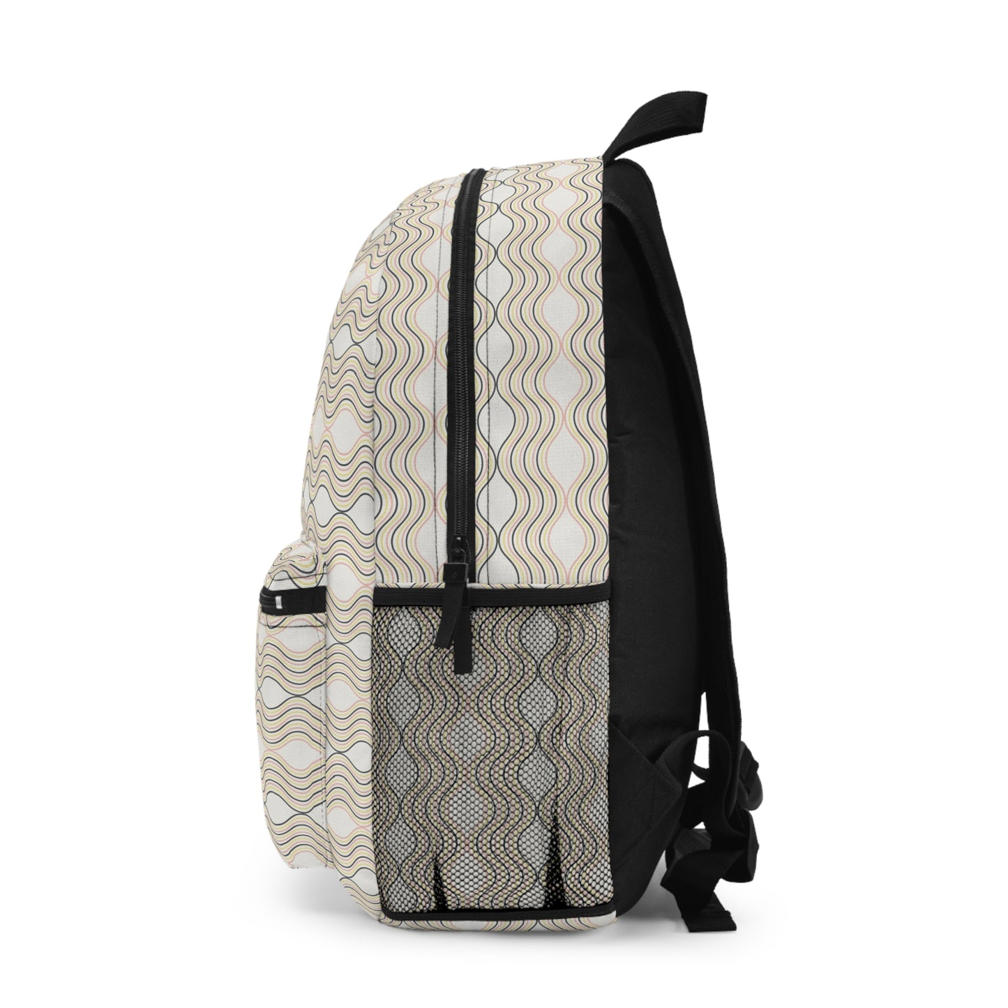 Stylish Wave Pattern Backpack for School, Travel, Gym, Eco-Friendly, Trendy Student Accessory