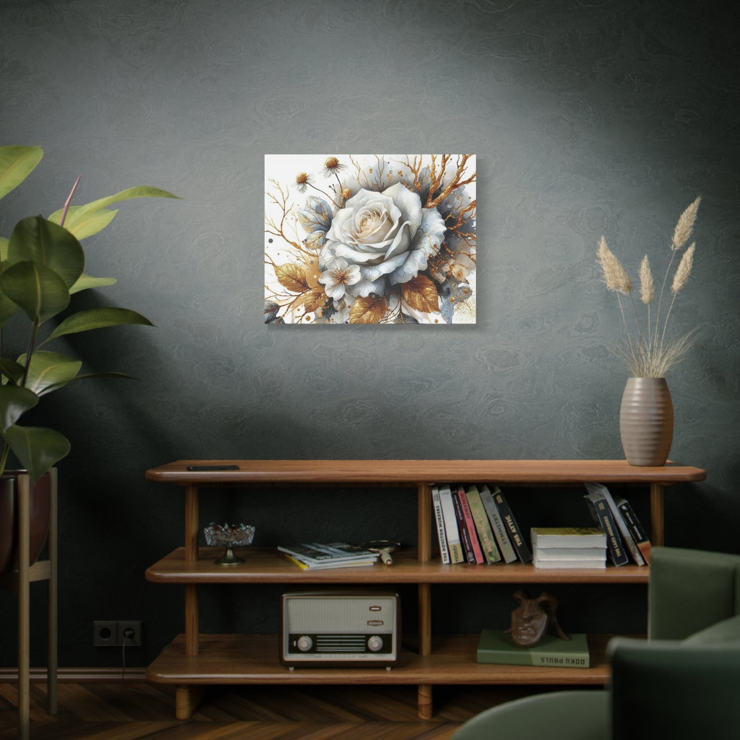 Matte Canvas, Stretched, 1.25" - Gold and Black