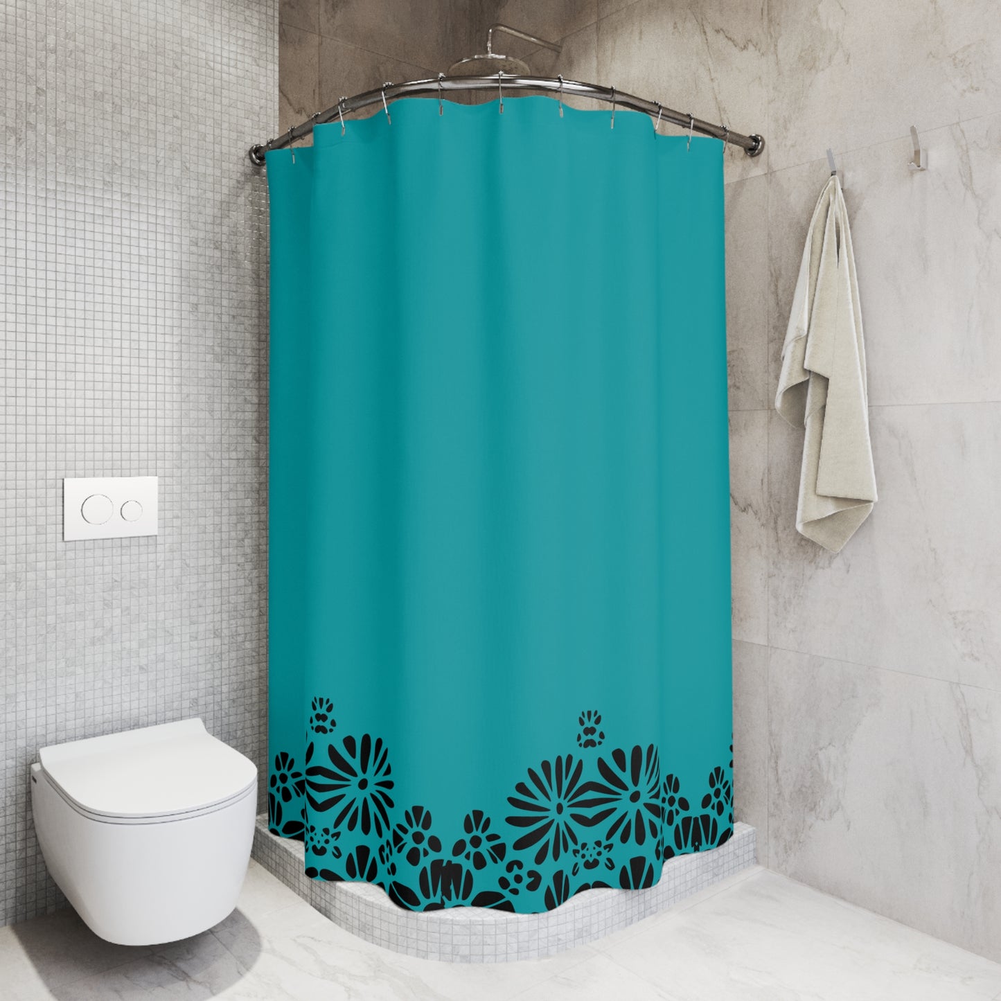 Tranquil Floral Shower Curtain | Bathroom Decor, Home Upgrade, Gift for New Home, Boho Style, Spa Vibe