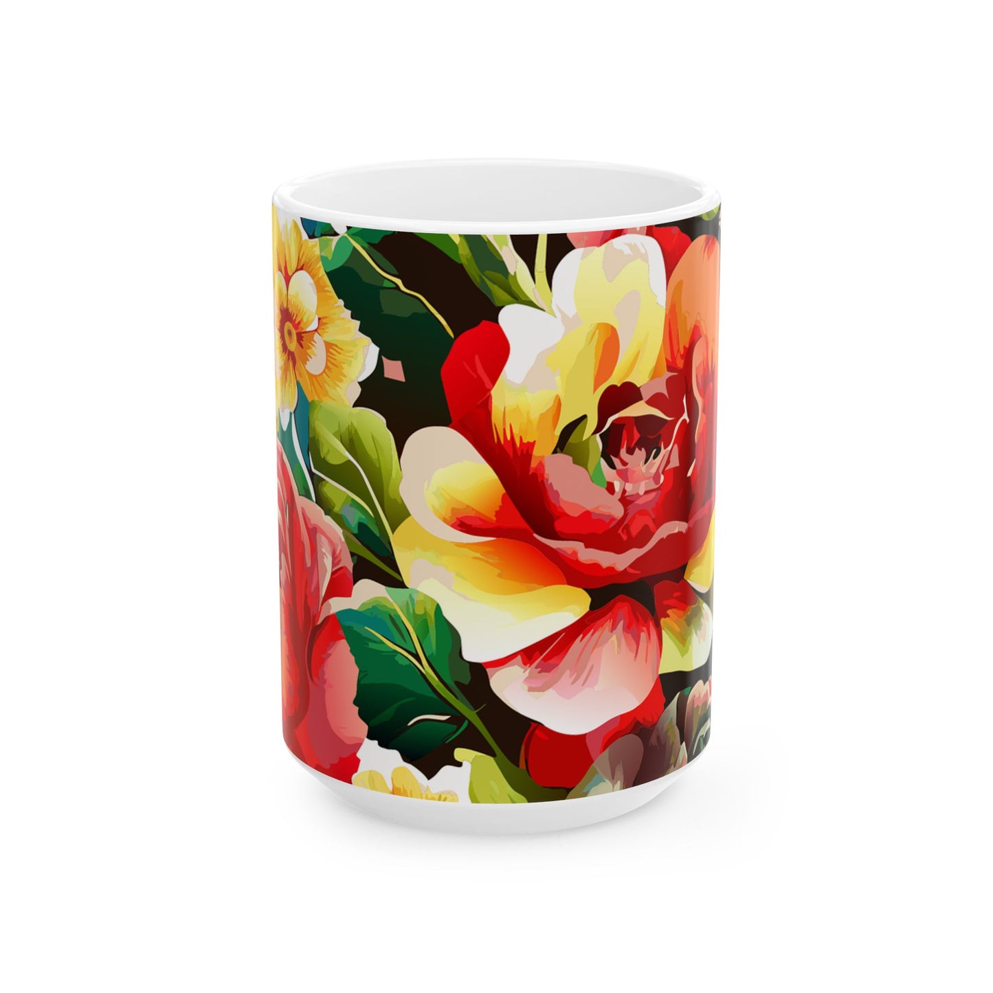 Floral Ceramic Mug, Coffee Cup, Tea Mug, Gift for Her, Kitchen Decor