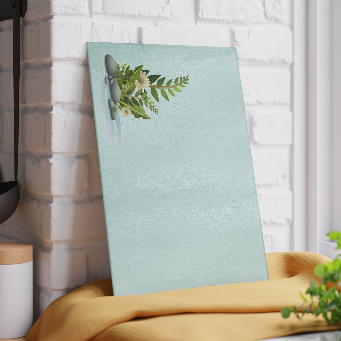 Floral Glass Cutting Board, Kitchen Decor, Gift for Chefs, Housewarming, Food Prep Board, Elegant Serving Tray