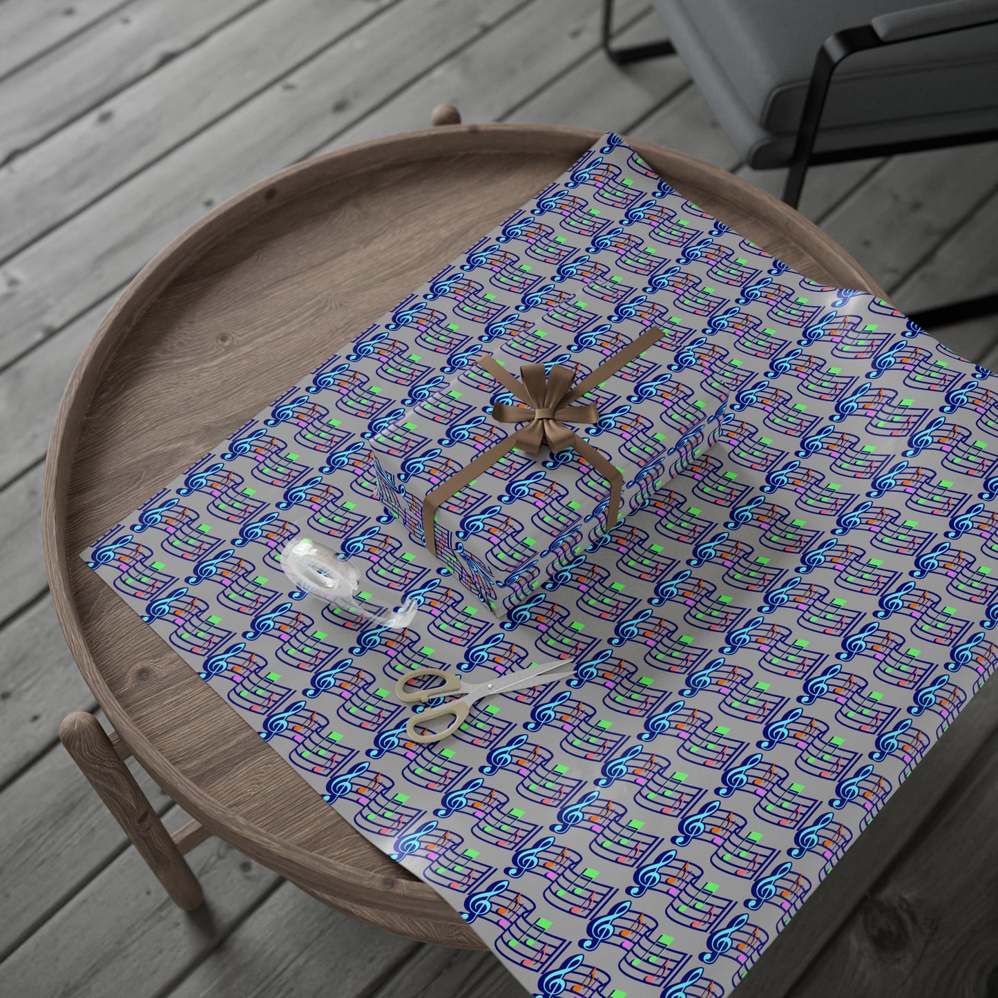 Musical Note Wrapping Paper, Fun Gift Wrap for Music Lovers, Birthday