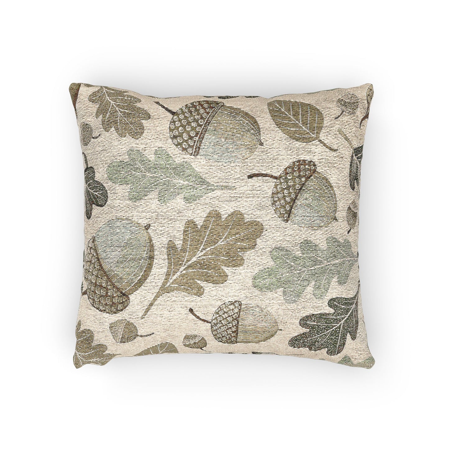Autumn-Inspired Woven Pillow, Cozy Home Decor, Acorn Leaf Design, Fall Living Room Accent, Nature Lover Gift, Seasonal Cushion