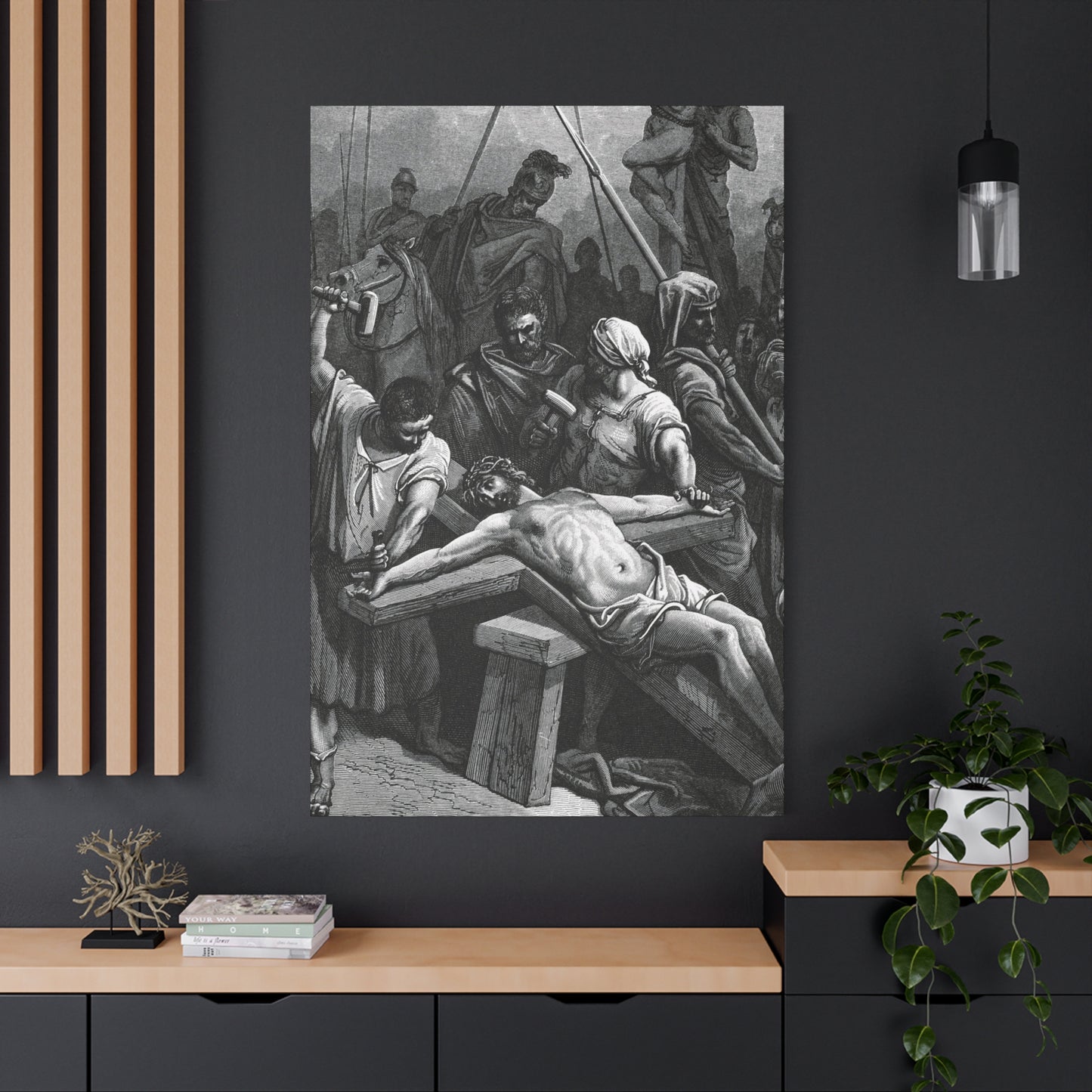 Crucifixion Art Matte Canvas Print – Stretched Religious Wall Decor