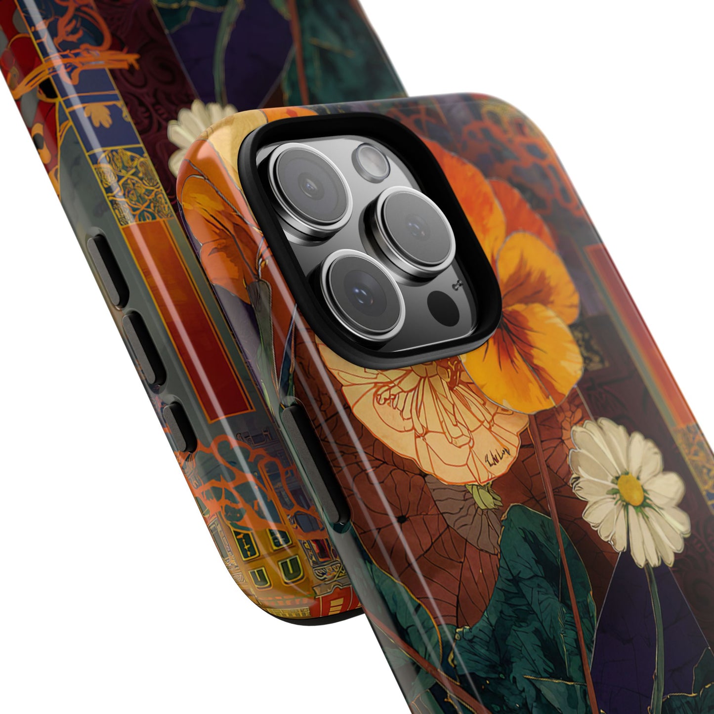 Floral Pansy Tough Phone Case — Vintage Botanical Protection