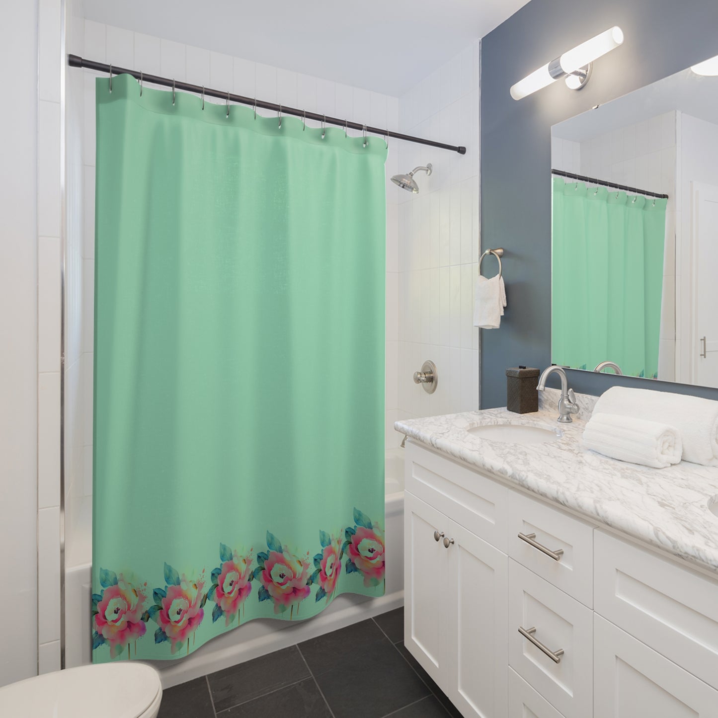 Blooming Floral Shower Curtain, Bathroom Decor, Home Accessories, Gift Idea, Spring Themes