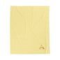 Cozy Velveteen Plush Blanket - Soft Yellow and White Letter A