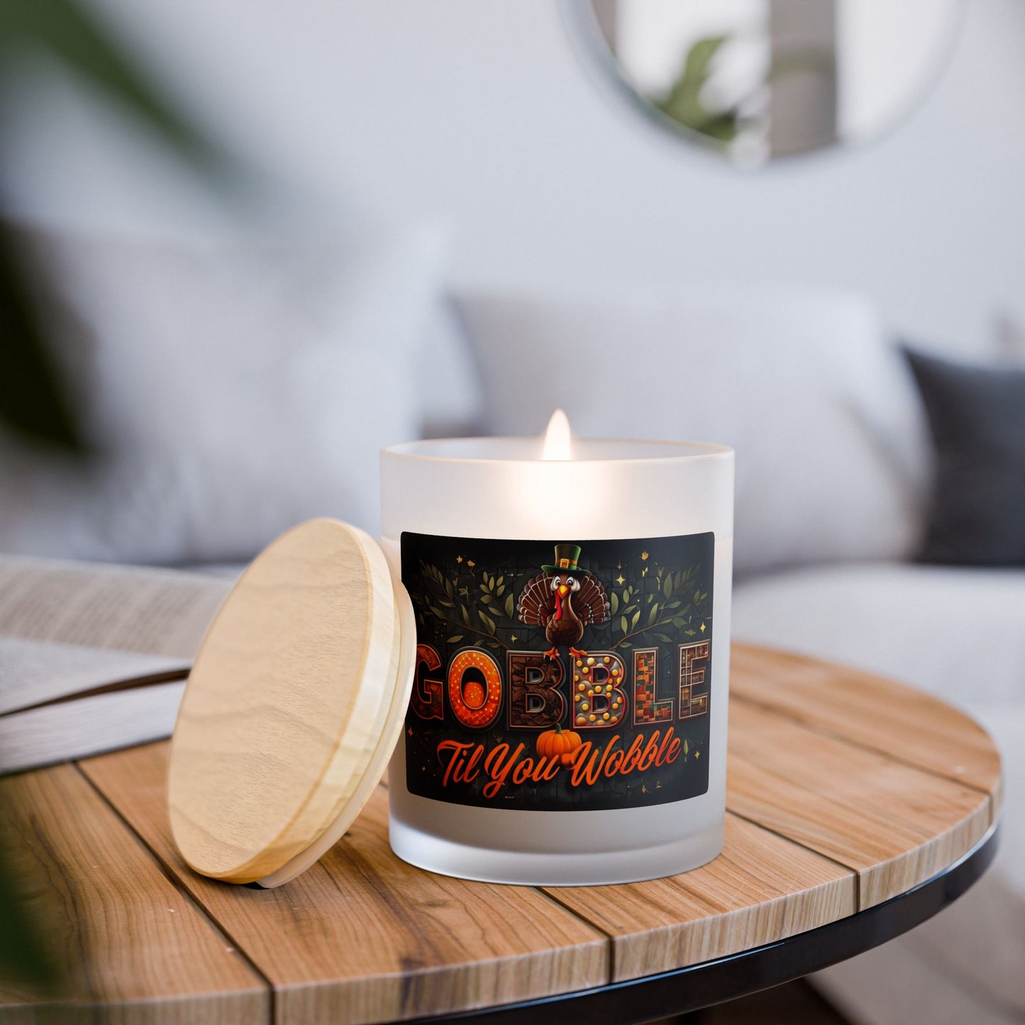 Thanksgiving Gobble Candle - 11oz Frosted Glass Scented Candle