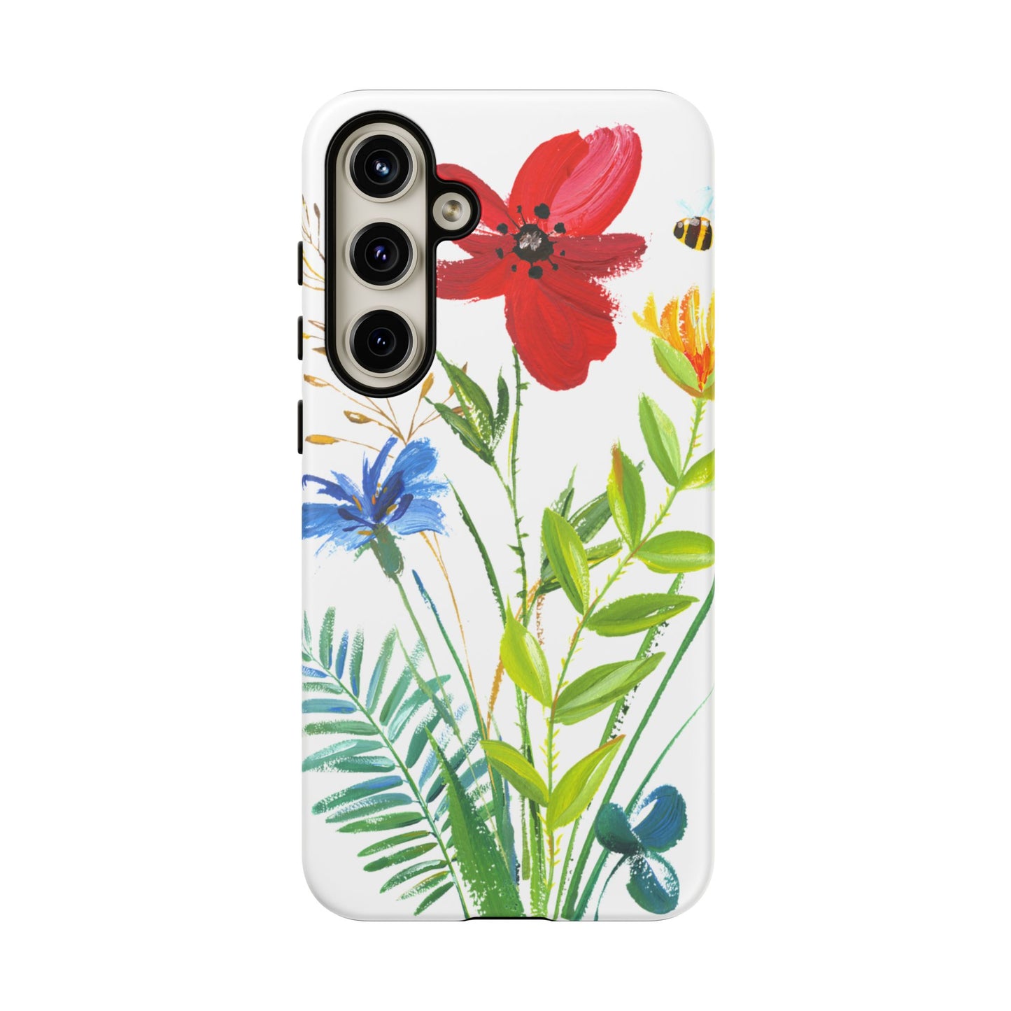 Floral Watercolor Tough Phone Case — Wildflower Bouquet Protective Cover
