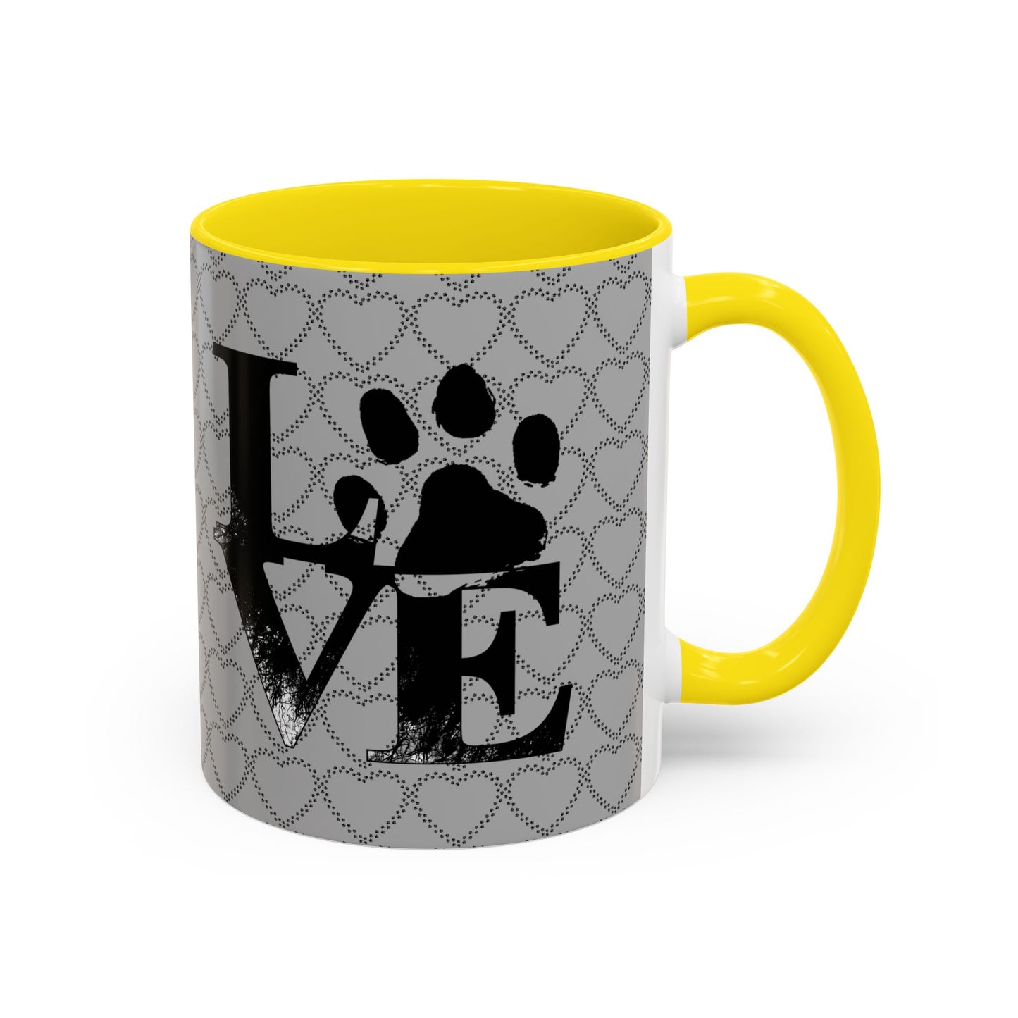 Chic Love Coffee Mug for Pet Lovers, Black Accent Mug, Valentine's Gift, Animal Lover Cup, Perfect for Hot Beverages