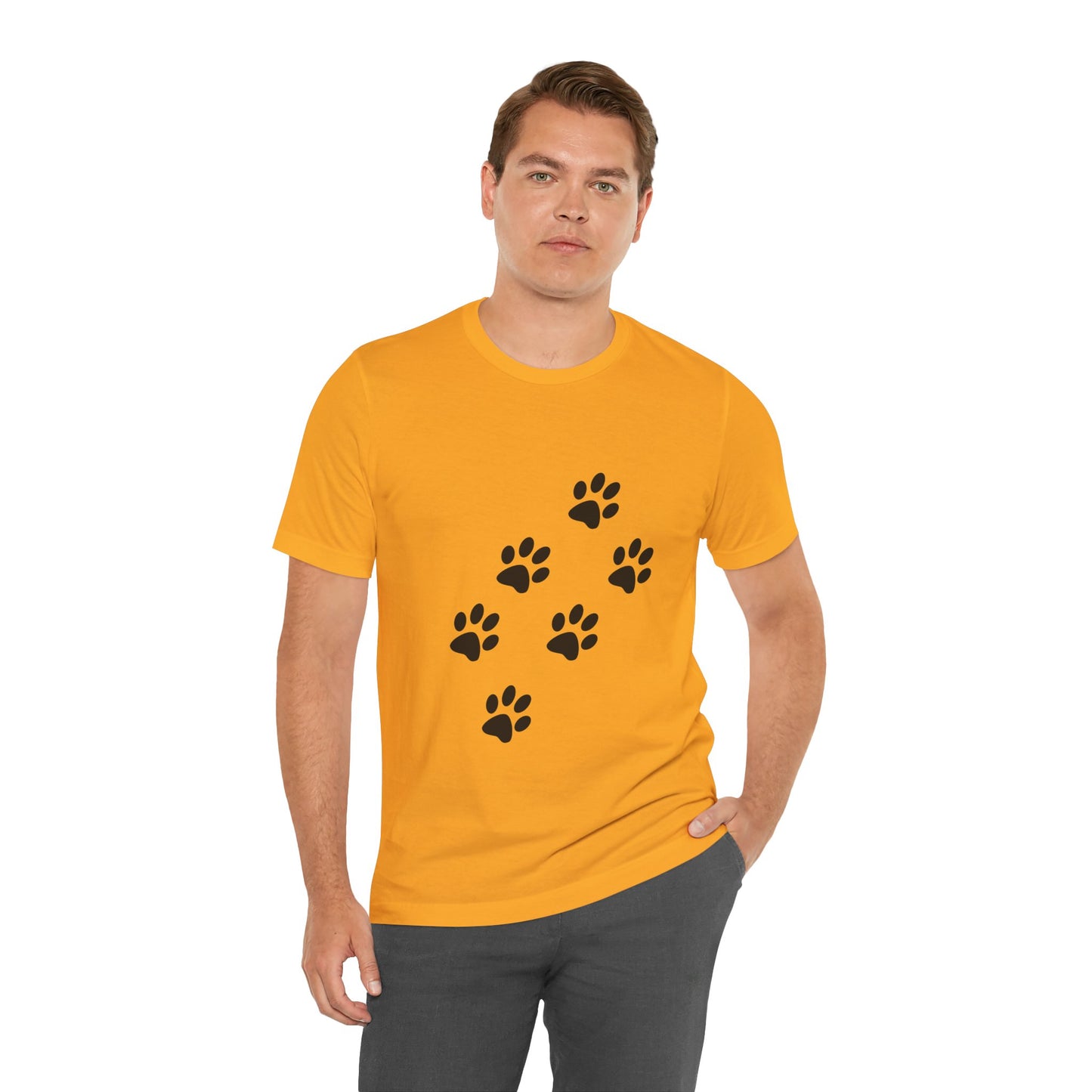 Paw Print Short Sleeve Tee | Unisex Animal Lover Shirt, Pet Owner Gift, Casual Wear, Gifts for Dog Lovers, Comfortable T-Shirt