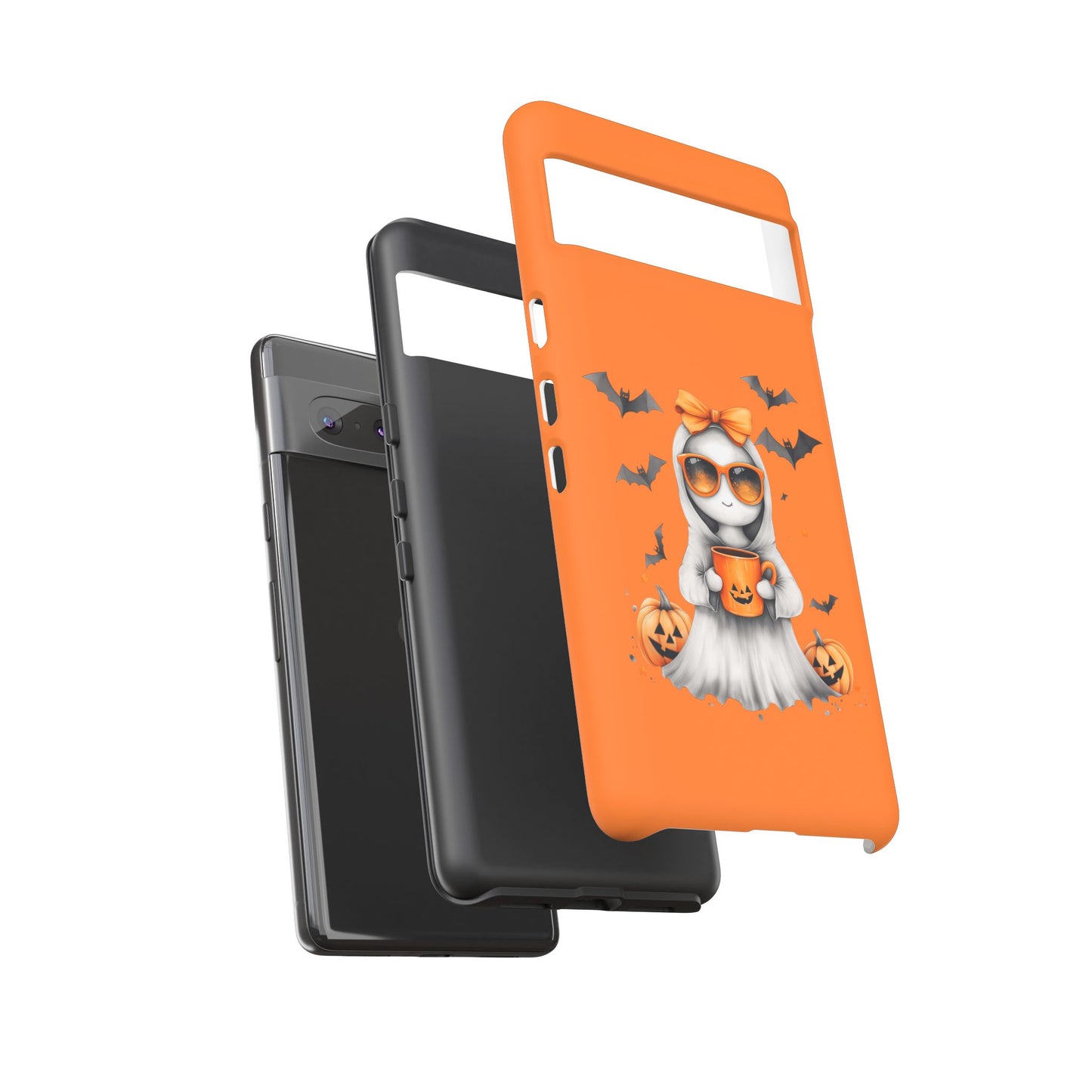 Halloween Ghost Phone Case, Cute Cat Ghost Case, Autumn Phone Cover, Spooky Season Gift, Trick or Treat Case
