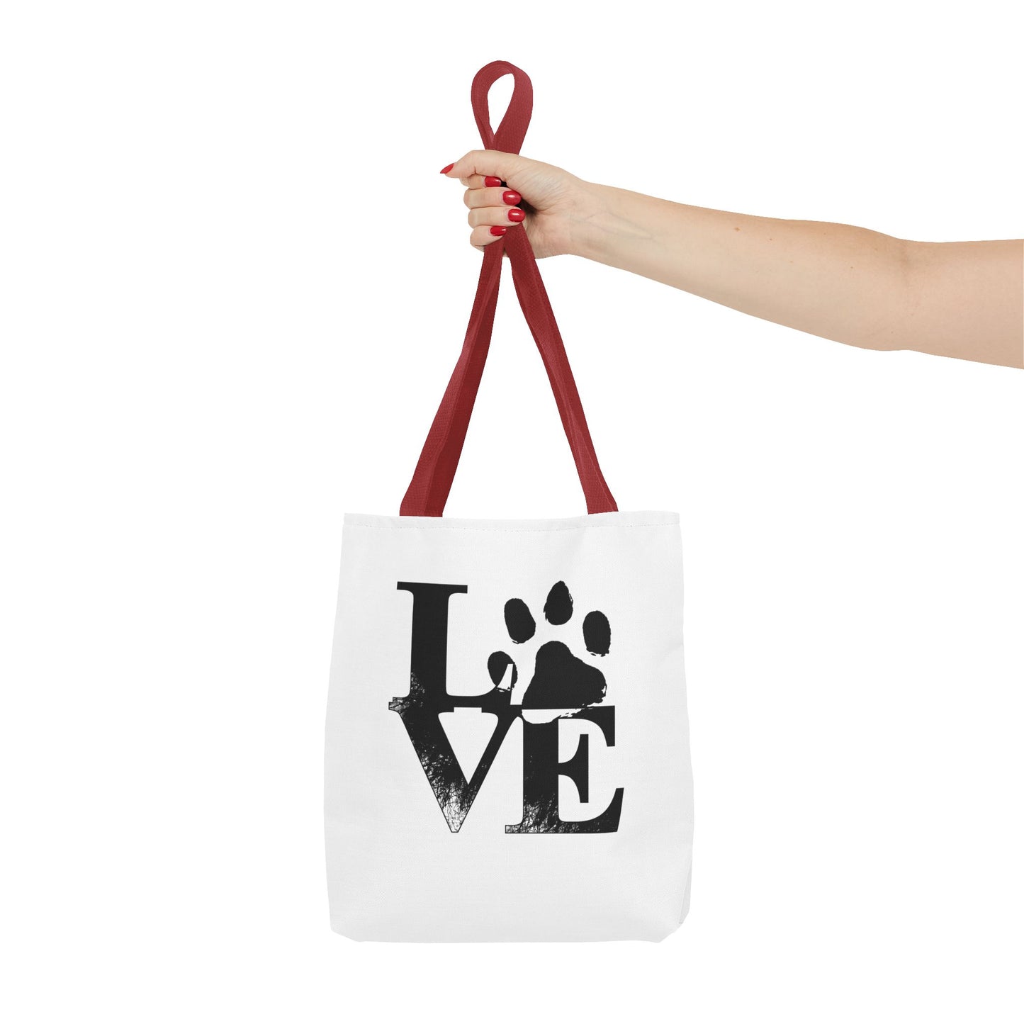 Love Paw Print Tote Bag, Pet Lover's Gift, Eco-Friendly Shopping Bag, Animal Rescue Fundraiser, Personalized Pet Tote