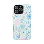 Floral Pastel Magnetic Impact Phone Case — Blue & Pink Botanical Design