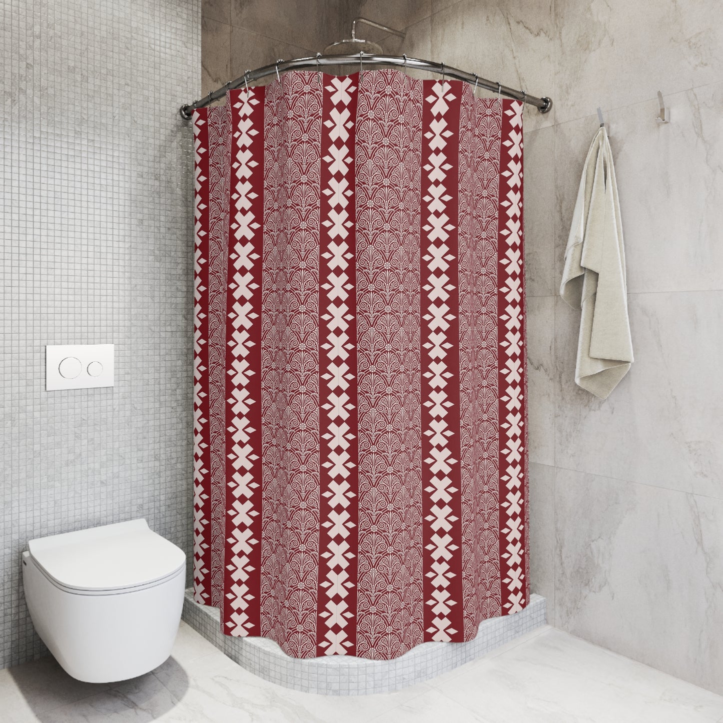 Elegant Geometric Shower Curtain - Boho Decor, Bathroom Style, Gift for Her, Home Upgrade, Modern Design