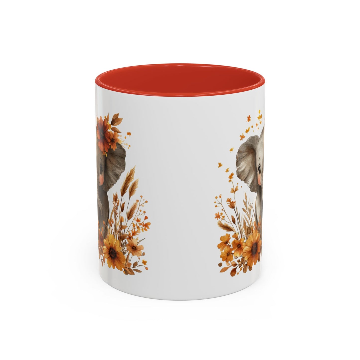 Adorable Elephant Floral Coffee Mug, Cute Animal Mug, Coffee Lover Gift, Kids Mug, Baby Shower Decor