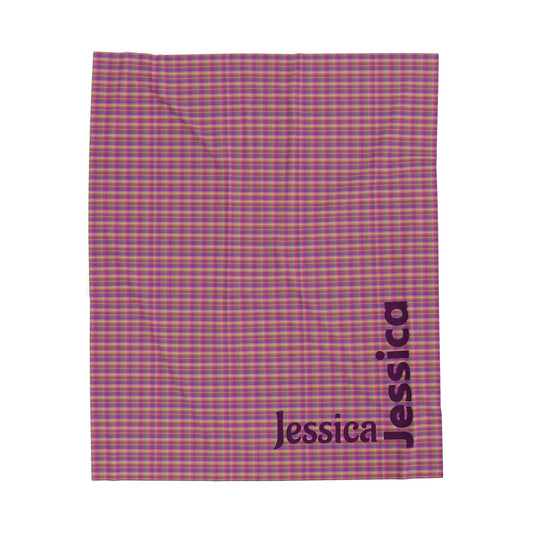 Personalized Velveteen Plush Blanket- Jessica - Cozy Throw for Home Decor, Gifts, Custom Name Blanket, Soft Blanket for All Occasions, Great [...]