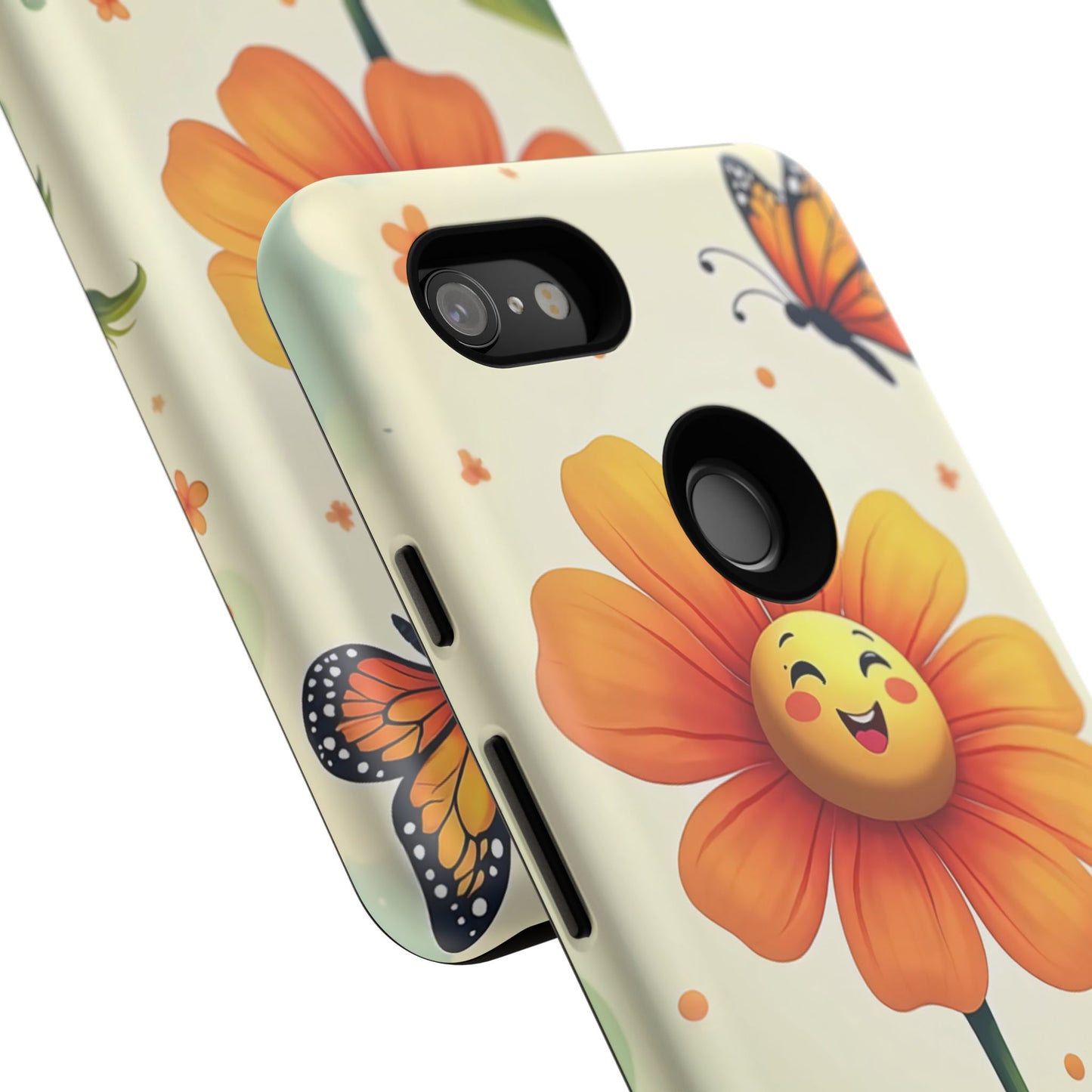 Floral Phone Case with Butterfly Design, Cute Flower Phone Cover for Nature Lovers, Eco-Friendly Gift, Spring Vibes, Birthday Present