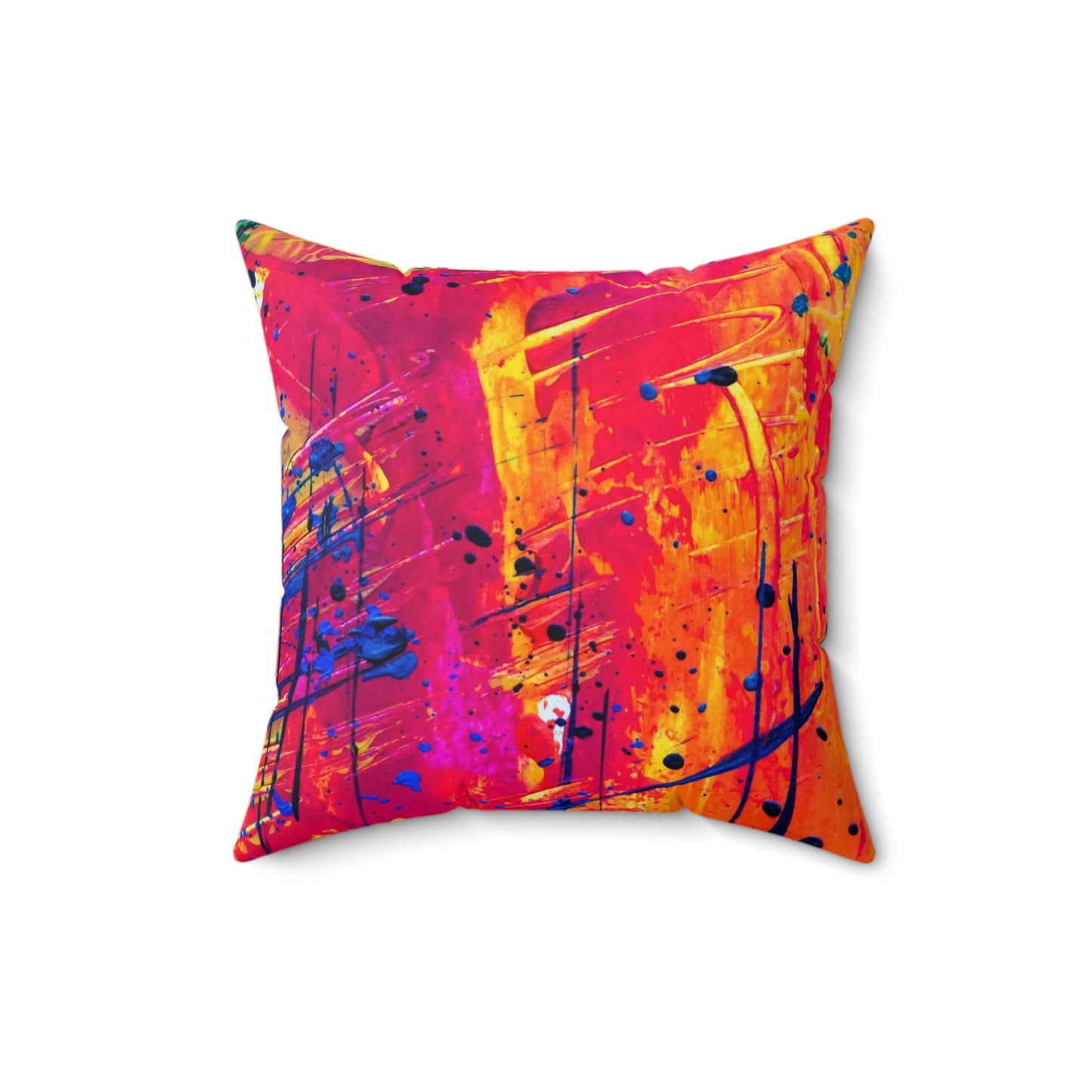 Vibrant Abstract Art Pillow, Colorful Home Decor, Modern Throw Pillow